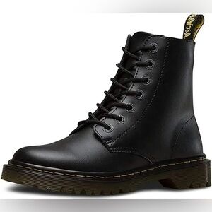 Dr. Martens Luana Black Leather Lace Up Combat Boots Size 6
